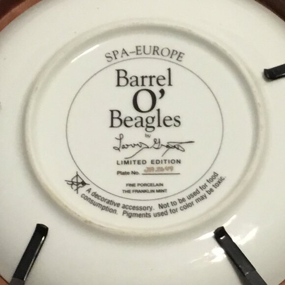 Franklin Mint Barrel O' Beagles Limited Edition Numbered Collector's Plate - Picture 5 of 6